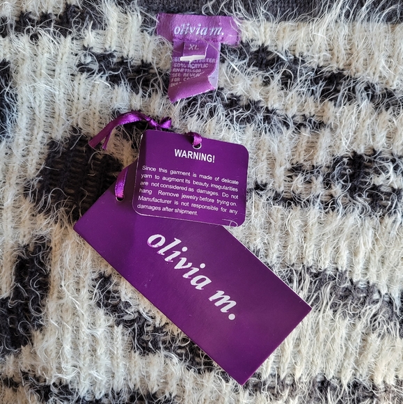 NWT Olivia m. Fuzzy Knit Shawl Collar Charcoal XL - Picture 9 of 9